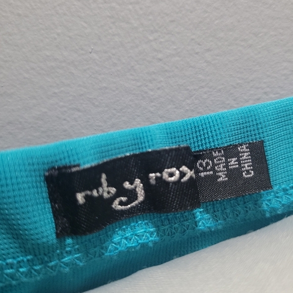 Ruby Rox NWT teal strapless dress Sz. 13 - Picture 7 of 10